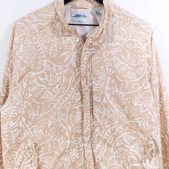 Hawaiian Printed Bomber Jacket Peninsula Small VTG 90s Retro - Picture 5 of 8